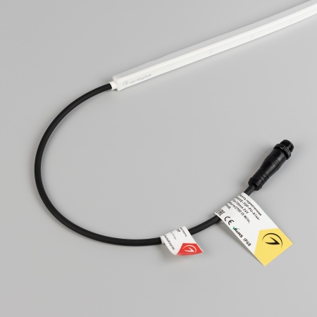 Лента герметичная WAVE-TOP-PU-A144-10x10mm 24V Warm3000 (5 W/m, IP68, 3m, wire x1) (Arlight, Вывод боковой, 3 года)
