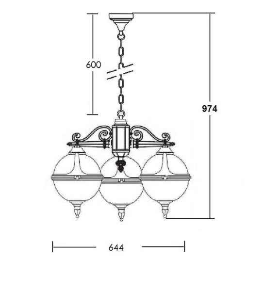 Подвесной светильник YAOHUA LUX, Черный, Классика, 88470/3 Bl Подвесной светильник YAOHUA LUX, Черный, Классика, 88470/3 Bl