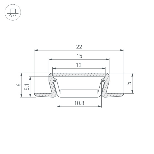 Профиль MIC-FS-3000 ANOD BLACK (Arlight, Алюминий)