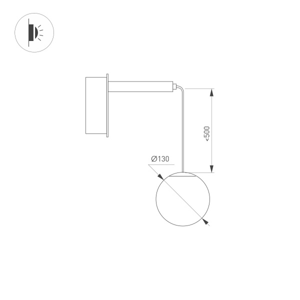 Светильник SP-BEADS-WALL-HANG-R130-6W Warm3000 (BK-GD, 180 deg, 230V) (Arlight, IP20 Металл, 3 года)