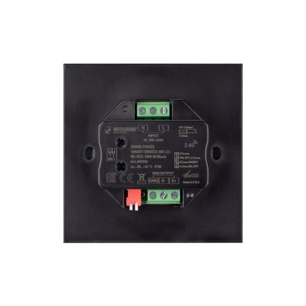 INTELLIGENT ARLIGHT Кнопочная панель SMART-DMX512-801-22-8G-8SC-DIM-IN Black (230V, 2.4G) (IARL, IP20 Пластик, 5 лет) INTELLIGENT ARLIGHT Кнопочная панель SMART-DMX512-801-22-8G-8SC-DIM-IN Black (230V, 2.4G) (IARL, IP20 Пластик, 5 лет)