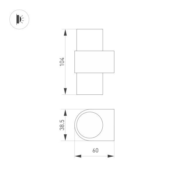 Светильник SP-SPICY-WALL-MINI-TWIN-S104x39-2x3W Warm3000 (WH, 40 deg, 230V) (Arlight, IP20 Металл, 3 года)