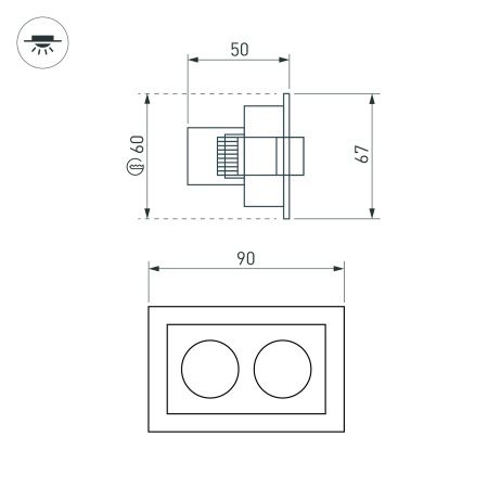 Светильник MS-ORIENT-BUILT-TURN-TC-S67x90-5W Day4000 (WH-BK, 30 deg, 230V) (Arlight, IP20 Металл, 5 лет)