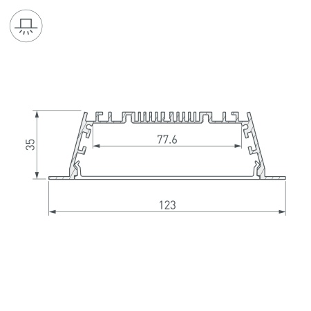 Профиль с экраном ARH-POWER-W120-F-2000 ANOD (Arlight, Алюминий)