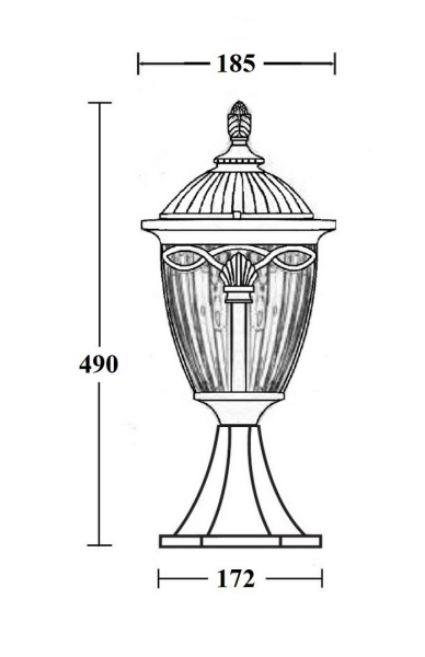 Ландшафтный столбик YAOHUA LUX, Черный, Классика, 86304 Bl