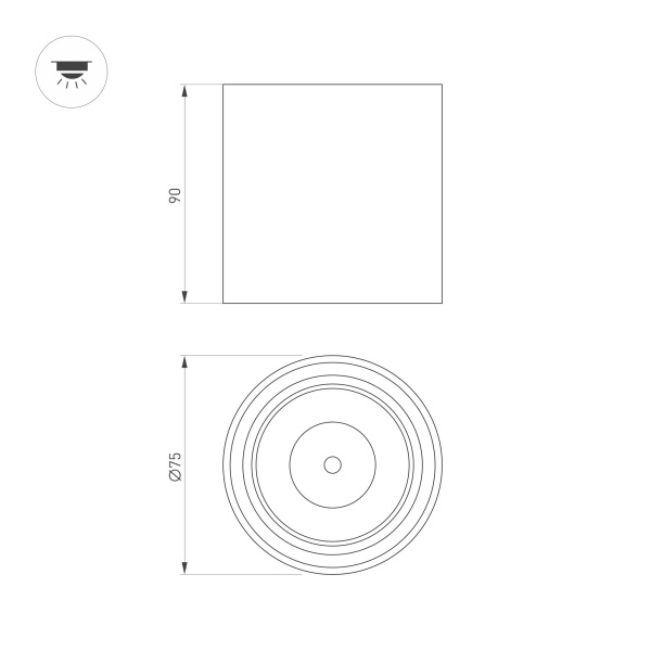 Светильник SP-SALT-R75-8W Warm3000 (WH-BK, 40 deg, 230V) (Arlight, IP44 Металл, 5 лет)