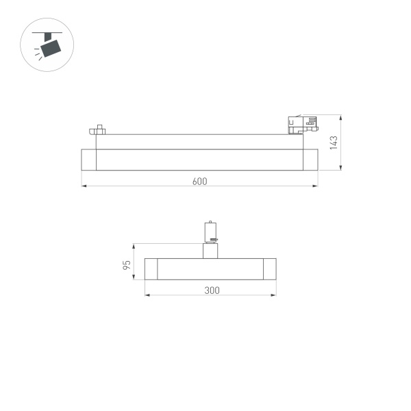 Светильник LGD-AFINA-4TR-S600x300-50W Day4000 (BK, 110 deg, 230V) (Arlight, IP20 Металл, 5 лет)