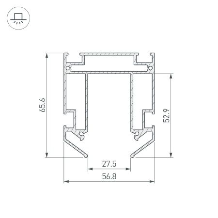 Профиль-держатель MAG-STRETCH-ORIENT-2000 (Arlight, Алюминий)