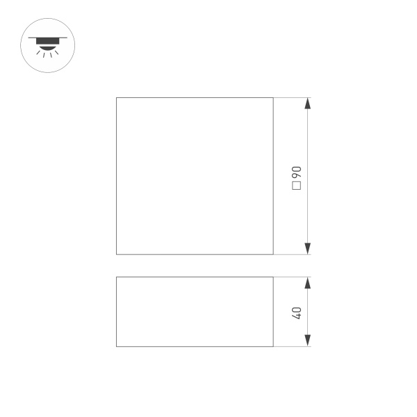 Светильник DL-GRIGLIATO-S90x90-6W Day4000 (WH, 90 deg, 230) (Arlight, IP40 Металл, 5 лет)