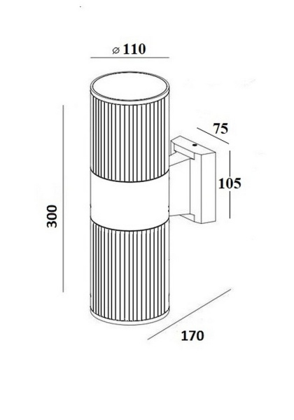 Архитектурная подсветка YAOHUA LUX, Черный с зеленой патиной, Модерн, 78205 V