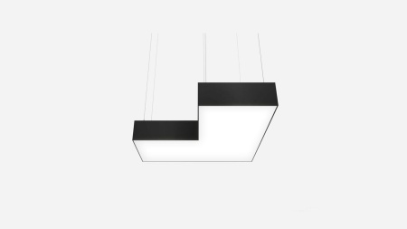 Г-образный светильник подвесной черный SILED CUBO 450х450х100 (21 Вт)