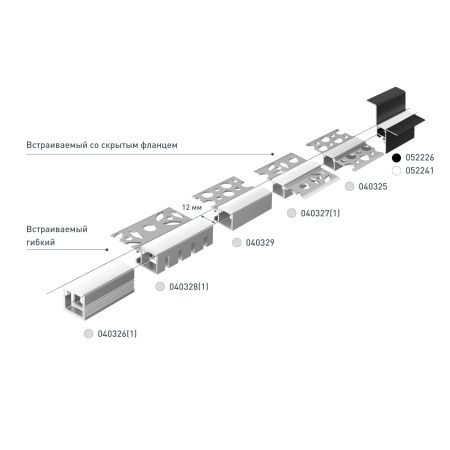 Профиль СEIL-S12-SHADOW-20-SIDE-3000 WHITE (Arlight, Алюминий)