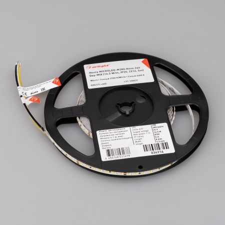 Лента MICROLED-M280-8mm 24V White-MIX (16.5 W/m, IP20, 2216, 5m) (Arlight, Изменяемая ЦТ) Лента MICROLED-M280-8mm 24V White-MIX (16.5 W/m, IP20, 2216, 5m) (Arlight, Изменяемая ЦТ)