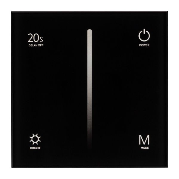 Панель SMART-P6-DIM-G-IN Black (12-24V, 4x3A, Sens, 2.4G) (Arlight, IP20 Пластик, 5 лет)