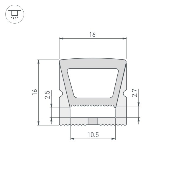 Силиконовый профиль WPH-FLEX-1616-TOP-S11-20m WHITE (Arlight, Силикон)