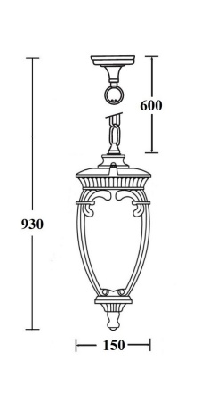 Подвесной светильник YAOHUA LUX, Черный с золотой патиной, Классика, 86205 Gb