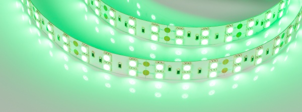 Лента RT 2-5000 24V Green 2x2 (5060, 600 LED, LUX) (Arlight, 28.8 Вт/м, IP20)