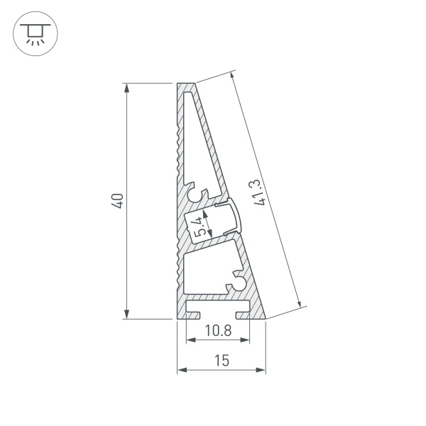 Профиль PLINTUS-H40-2000 BLACK (Arlight, Алюминий) Профиль PLINTUS-H40-2000 BLACK (Arlight, Алюминий)