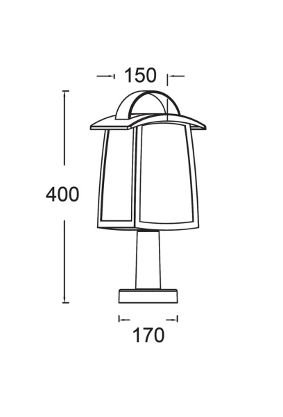 Ландшафтный столбик YAOHUA LUX, Черный с зеленой патиной, Модерн, 2736-400 V