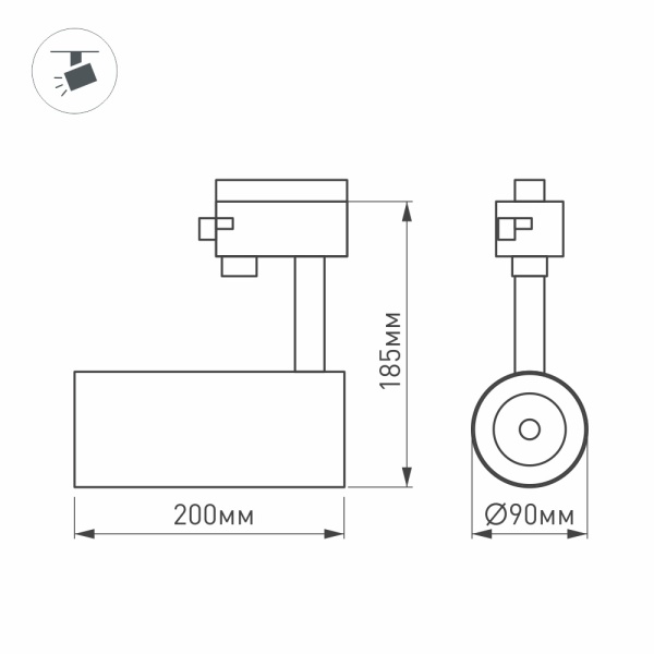 Светильник LGD-GERA-4TR-R90-30W White6000 (BK, 24 deg, 230V, DALI) (Arlight, IP20 Металл, 5 лет)