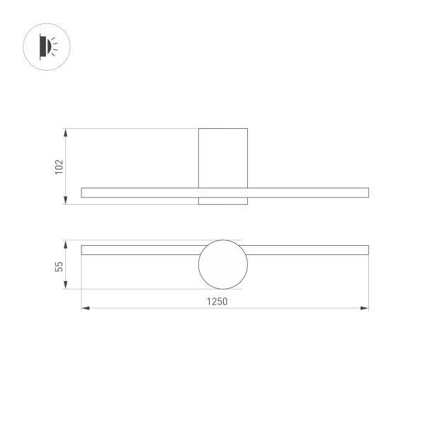 Светильник SP-VINCI-M-S1200x55-12W Day4000 (BK, 110 deg, 230V) (Arlight, IP20 Металл, 3 года)