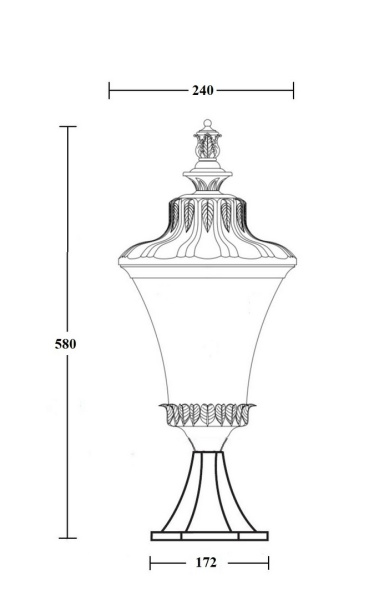 Ландшафтный столбик YAOHUA LUX, Черный, Классика, 86404 Bl