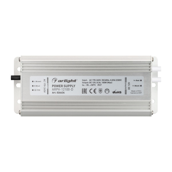 Блок питания ARPV-12100-D (12V, 8.3A, 100W) (Arlight, IP67 Металл, 3 года)