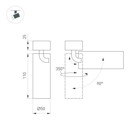 Светильник SP-GABI-SURFACE-FLAP-R50-9W Warm3000 (BK, 60 deg, 230V) (Arlight, IP40 Металл, 5 лет)