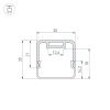 Профиль с экраном LINE-D-3030-2000 SQUARE BLACK+OPAL (Arlight, Алюминий)