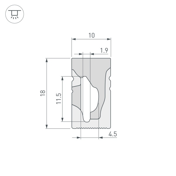 Силиконовый профиль WPH-FLEX-1018-SIDE-S10-20m WHITE (Arlight, Силикон)