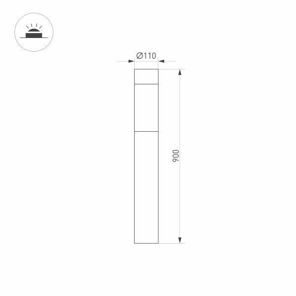 Светильник LGD-STEM-BOLL-H900-10W Warm3000 (BK, 185 deg, 230V) (Arlight, IP65 Металл, 3 года)