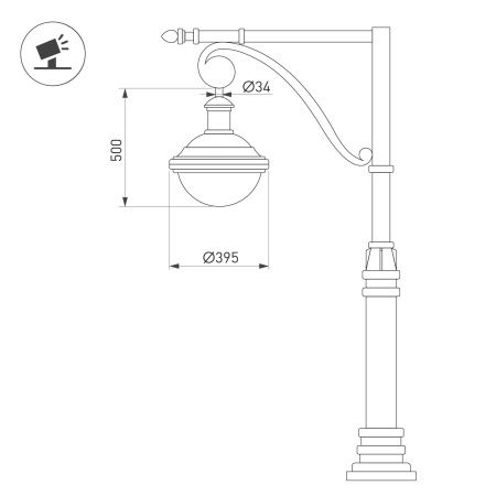 Светильник OXOR-AMPIL-BUE - 395x500-50W Day4000 (BK, 120 deg, 230V) IP65 (Arlight, IP65 Металл, 3 года)