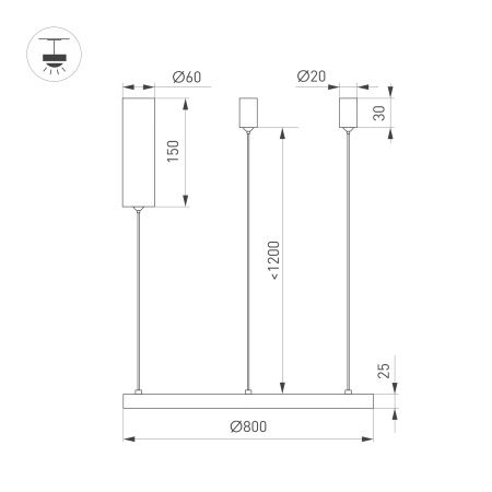 Светильник SP-CONGO-MULT-1-R800-42W Warm3000 (GD, 120 deg, 230V) (Arlight, IP20 Металл, 5 лет)