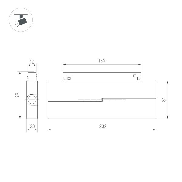 Светильник MAG-ORIENT-FLAT-FOLD-S230-12W Day4000-MIX (BK, 80 deg, 48V, TUYA) (Arlight, IP20 Металл, 3 года)