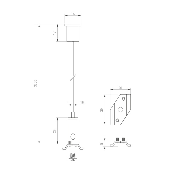 Подвес MAG-HANG-25-L3000 (SL) (Arlight, Металл) Подвес MAG-HANG-25-L3000 (SL) (Arlight, Металл)