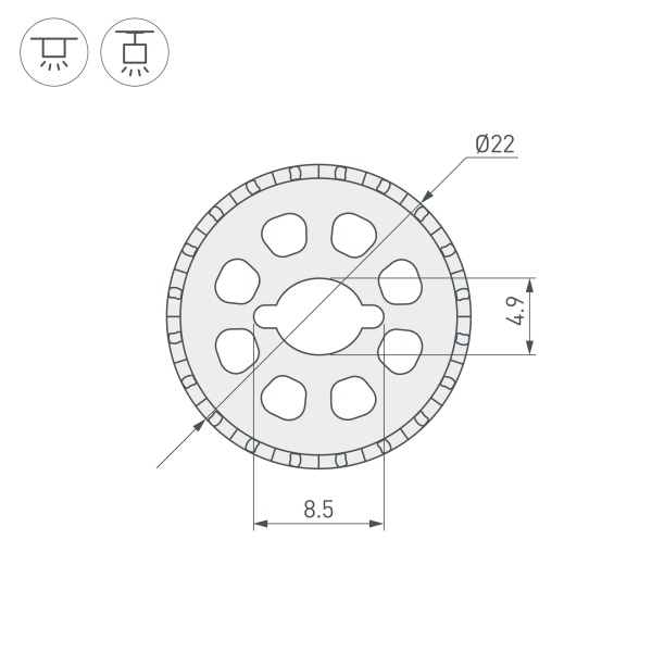 Силиконовый профиль WPH-FLEX-ROPE-D22-360deg-S8-5m WHITE (Arlight, Силикон)