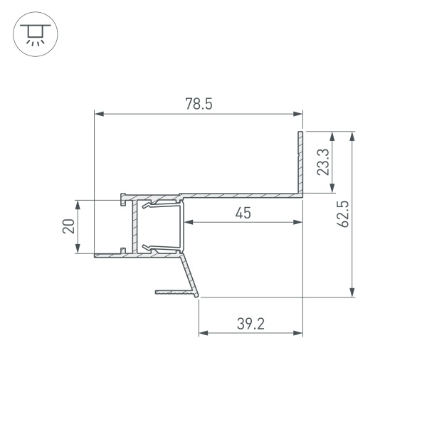 Профиль СEIL-S18-SHADOW-SIDE-3000 WHITE (Arlight, Алюминий)