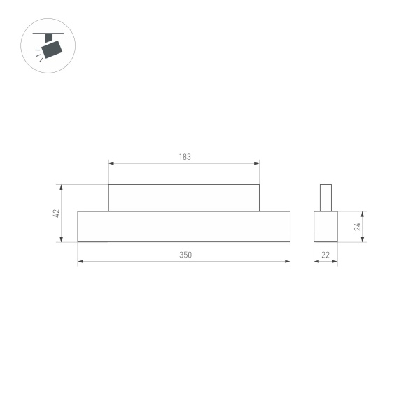 Светильник MAG-ORIENT-FLAT-L350-12W Day4000 (BK, 80 deg, 48V) (Arlight, IP20 Металл, 5 лет)