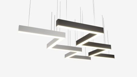 Подвесной светильник зигзаг черный SILED SNAKE-02-PROF 2550х570х50х70 (96 Вт)