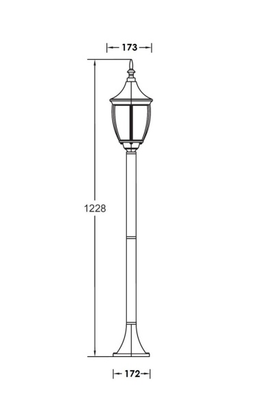 Ландшафтный столбик YAOHUA LUX, Черный, Классика, 91506 Bl