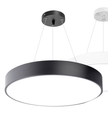 Светильник круглый линейный светодиодный  подвесной, HB0412, LED 144W 4000К диаметр 1200mm, черный