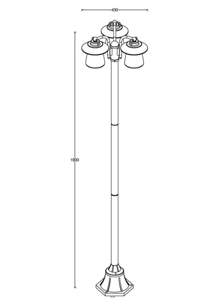 Фонарный столб Lutec, Черный c коричневой патиной, Модерн, 32642AF R