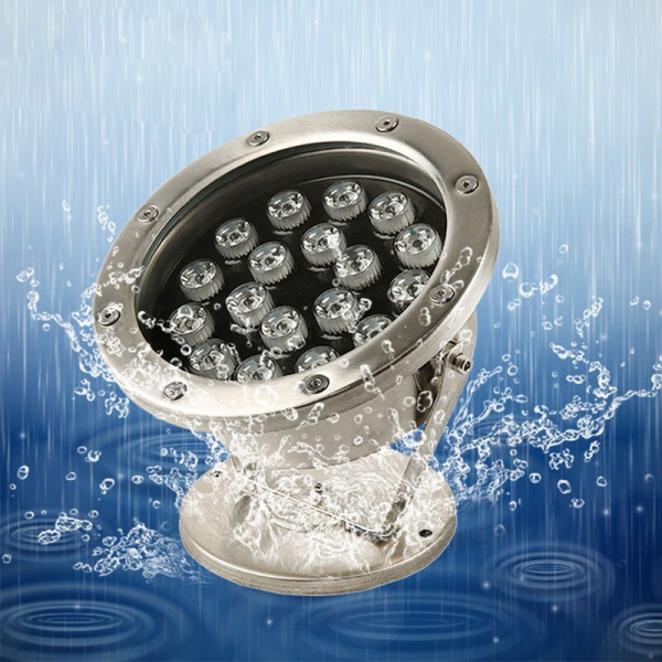 Светильник для водоемов, UG1461,  AC12V 18W IP68 RGB+RF, сатин-никель Светильник для водоемов, UG1461,  AC12V 18W IP68 RGB+RF, сатин-никель