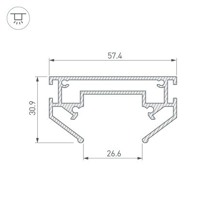 Профиль-держатель MAG-STRETCH-ORIENT-2620-2000 (Arlight, Алюминий)