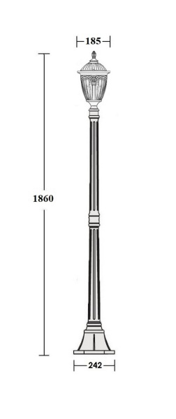 Фонарный столб YAOHUA LUX, Черный, Классика, 86308 Bl