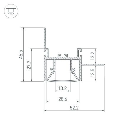 Профиль FOLED-WALL-2000 (Arlight, Алюминий)
