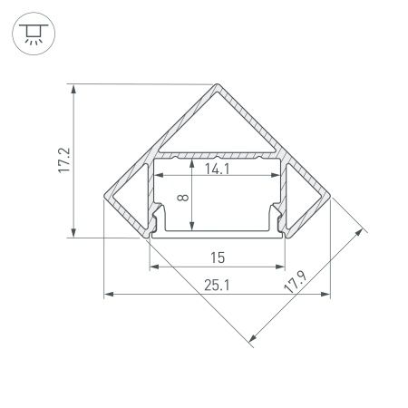 Профиль SL-KANT-H18-2000 BLACK (Arlight, Алюминий)