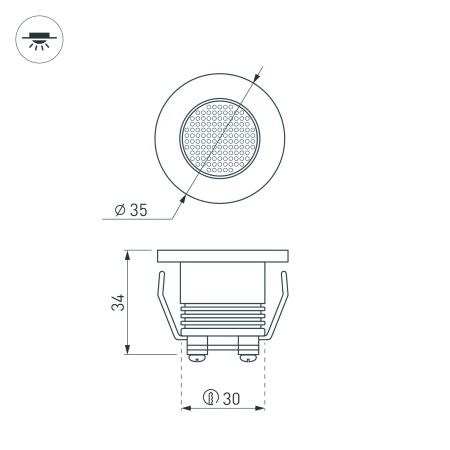 Светодиодный светильник LTM-R35WH 1W Day White 30deg (Arlight, IP40 Металл, 3 года)