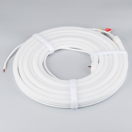 Лента герметичная MOONLIGHT-SIDE-A140-12x24mm 24V Day5000 (9.6 W/m, IP68, 5m, wire x2) (Arlight, Вывод кабеля прямой)