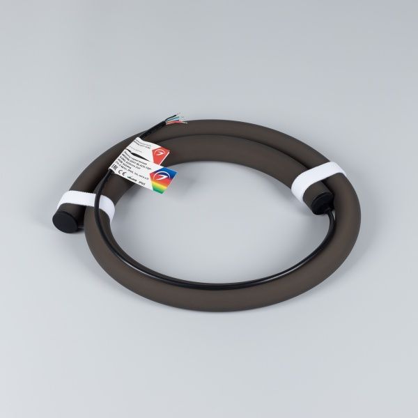 Лента герметичная MOONLIGHT-BLACK-TOP-G280-D25mm 24V RGB 360deg (14.4 W/m, IP65, 1m, wire x1) (Arlight, Вывод кабеля прямой)